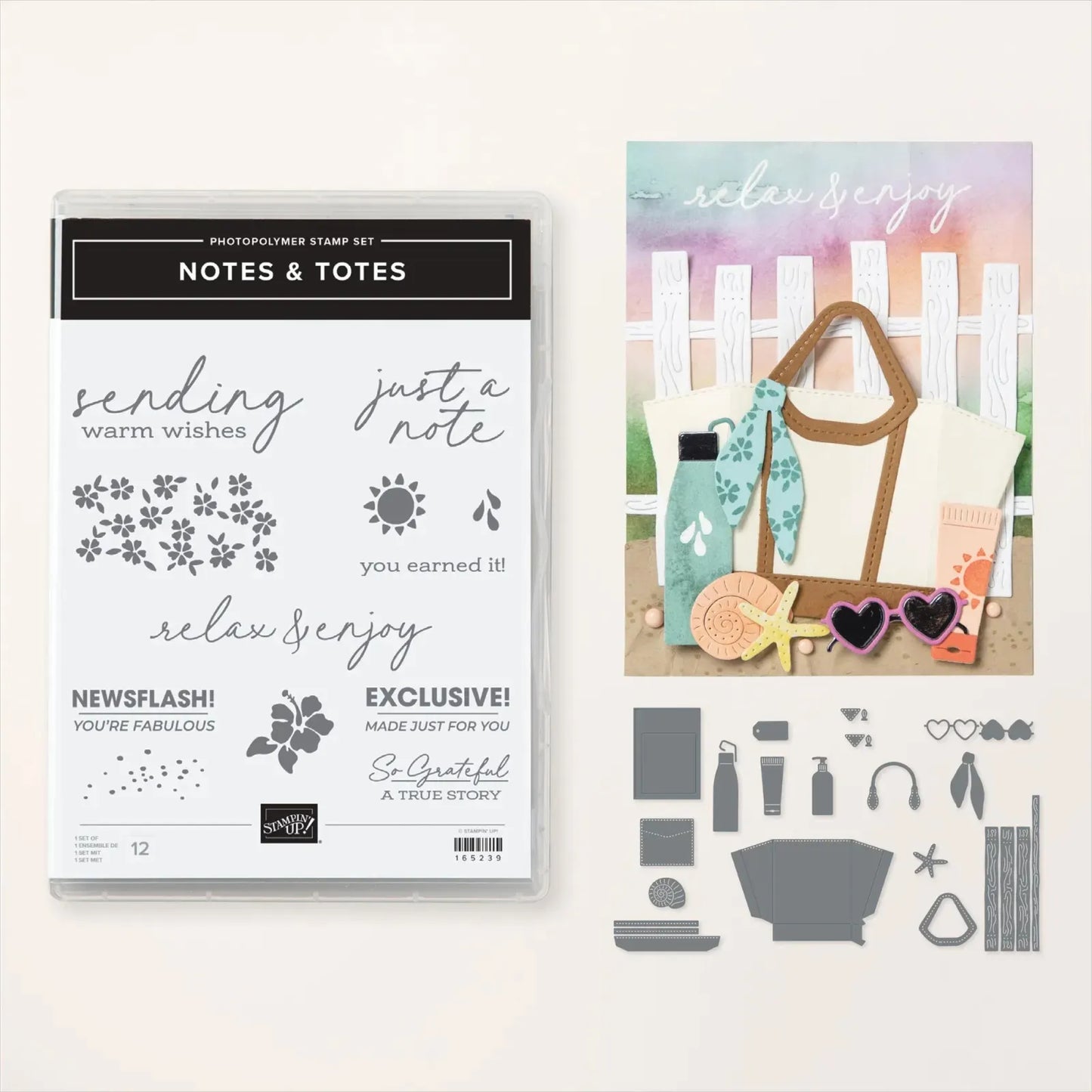 Notes & Totes Bundle | Retired Photopolymer Mount Stamp Set and Dies | Stampin' Up!