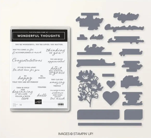 Wonderful Thoughts Bundle | Retired Photopolymer Mount Stamp Set and Dies | Stampin' Up!