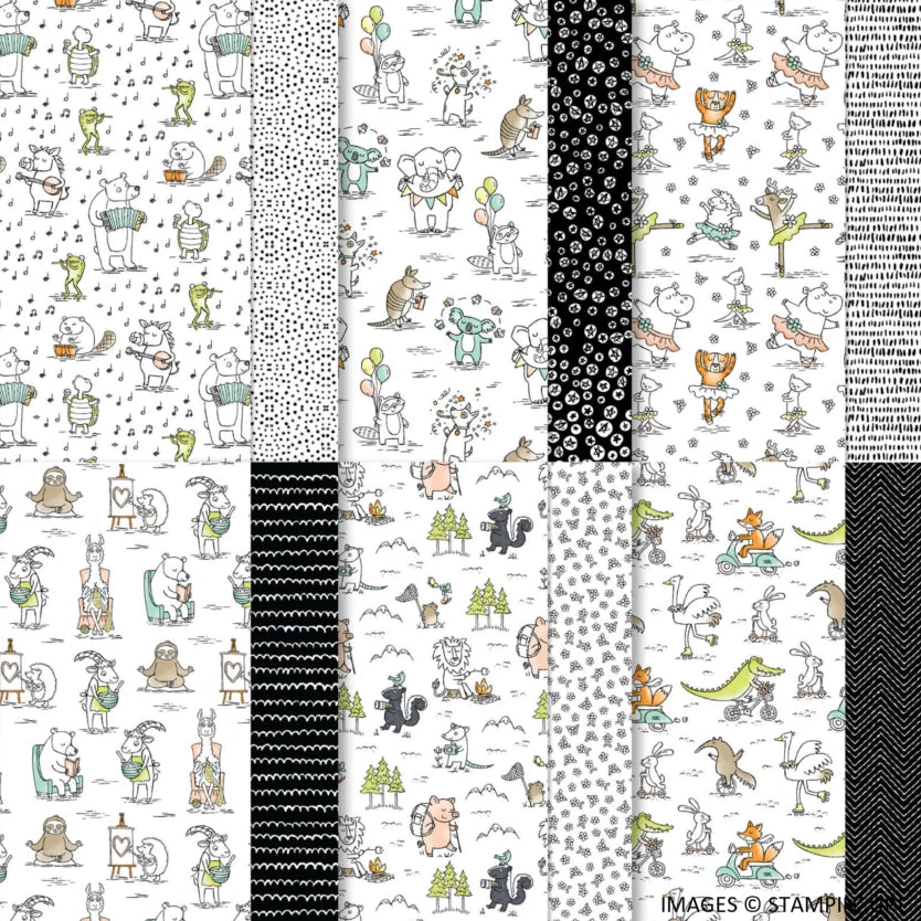 Zoo Crew DSP | 12 Sheets - Full Pack | Brand New, Unopened | Stampin' Up!