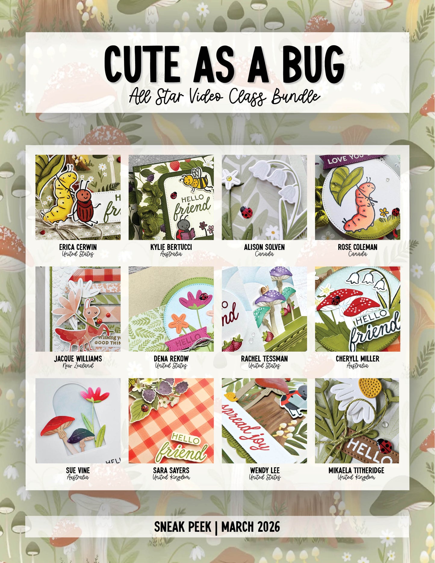 Stampin' Up! Cute as a Bug Video Class Bundle with 12 card making tutorials