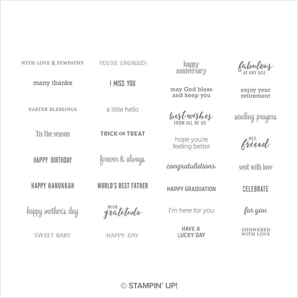 Itty Bitty Greetings | Retired Clear Mount Stamp Set | Stampin' Up!