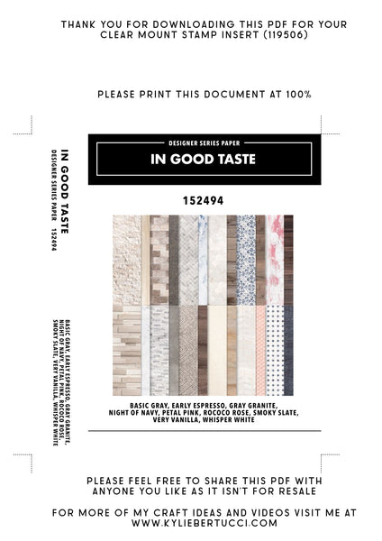 Kylie's #loveitchopit and Storage Clear Insert PDFs (Instant Download)