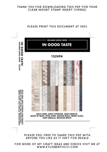 Kylie's #loveitchopit and Storage Clear Insert PDFs (Instant Download)