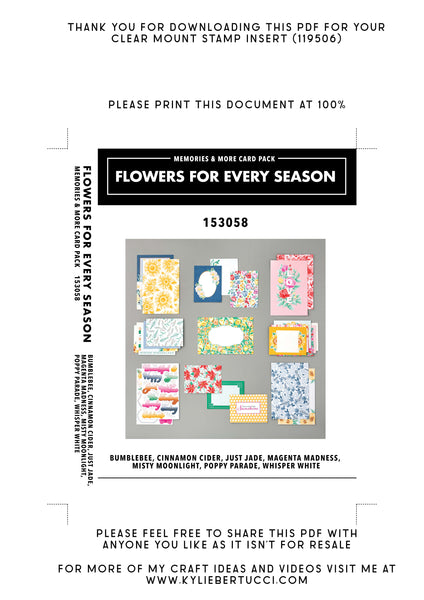 Kylie's #loveitchopit and Storage Clear Insert PDFs (Instant Download)