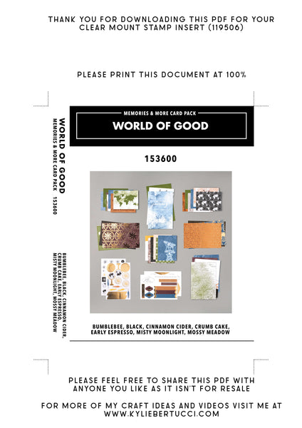 Kylie's #loveitchopit and Storage Clear Insert PDFs (Instant Download)