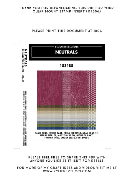 Kylie's #loveitchopit and Storage Clear Insert PDFs (Instant Download)