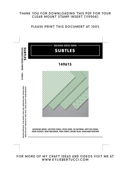 RETIRED Kylie's #loveitchopit and Storage Clear Insert PDFs (Instant Download)