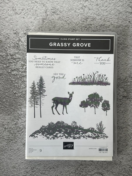 Grassy Grove Bundle | Retired Cling Mount Stamp Set and Dies | Stampin' Up!