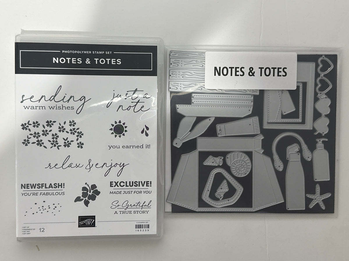 Notes & Totes Bundle | Retired Photopolymer Mount Stamp Set and Dies | Stampin' Up!