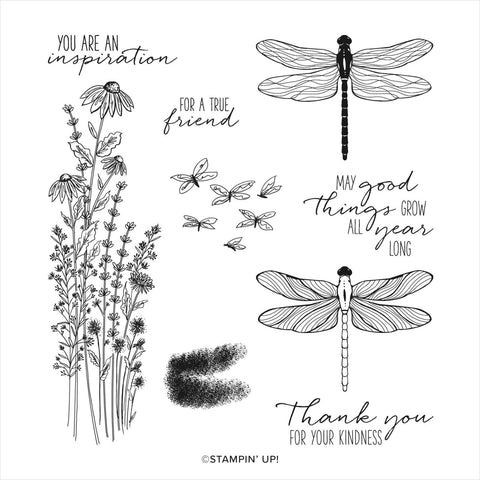 Dragonfly Garden | Retired Cling Mount Stamp Set | Stampin' Up!