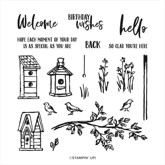 Garden Birdhouses | Retired Photopolymer Stamp Set | Stampin' Up!