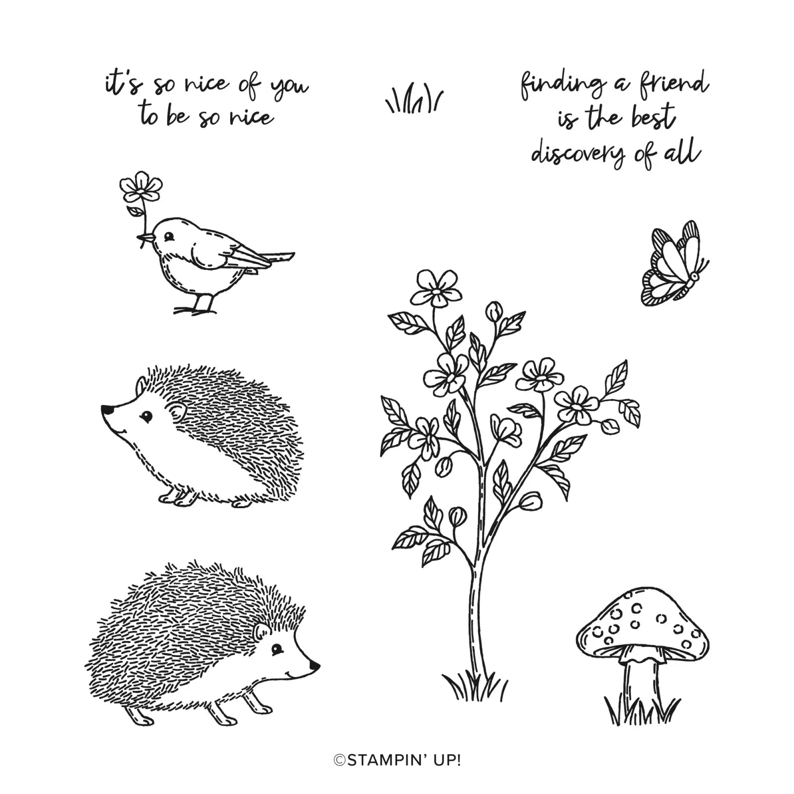 Happy Hedgehogs | BRAND NEW, NEVER USED! | Retired Photopolymer Stamp Set | Stampin' Up!