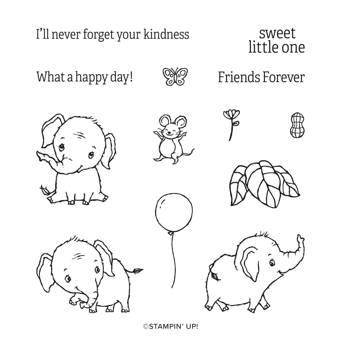Elephant Parade | Retired Cling Mount Stamp Set | Stampin' Up!