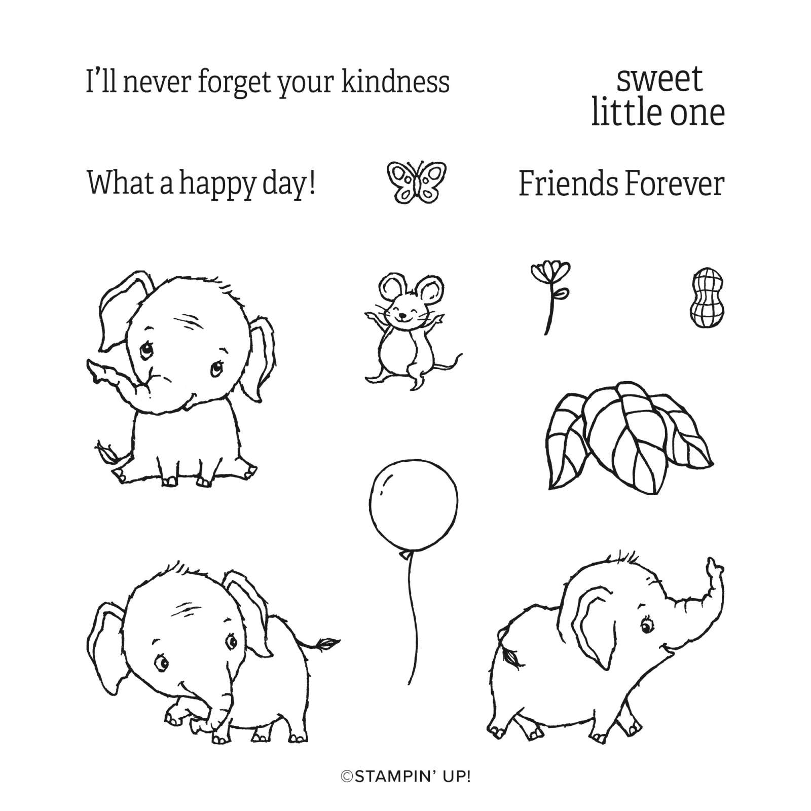 Elephant Parade | Retired Cling Mount Stamp Set | Stampin' Up!