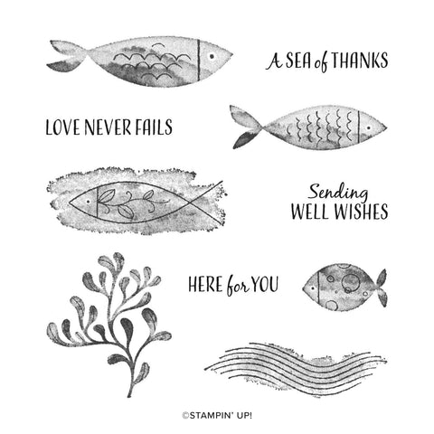 A Fish and a Wish | Retired Cling Mount Stamp Set | Stampin' Up!