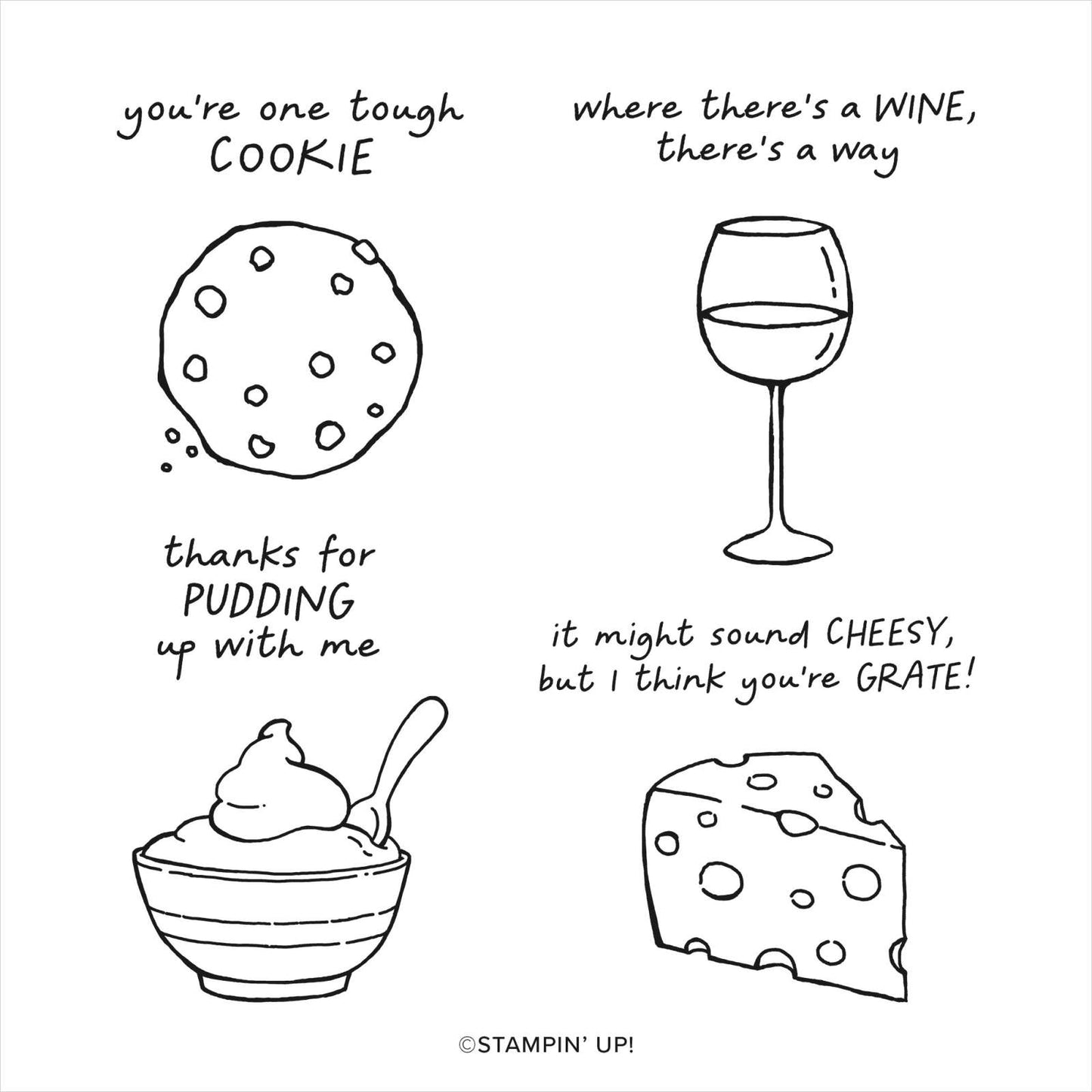 A Little Cheesy | Retired Cling Mount Stamp Set | Stampin' Up!