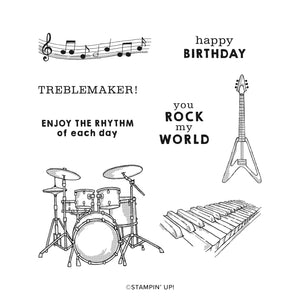 Enjoy the Rhythm | BRAND NEW, NEVER USED! | Retired Cling Mount Stamp Set | Stampin' Up!