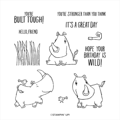Rhino Ready | Retired Cling Mount Stamp Set | Stampin' Up!