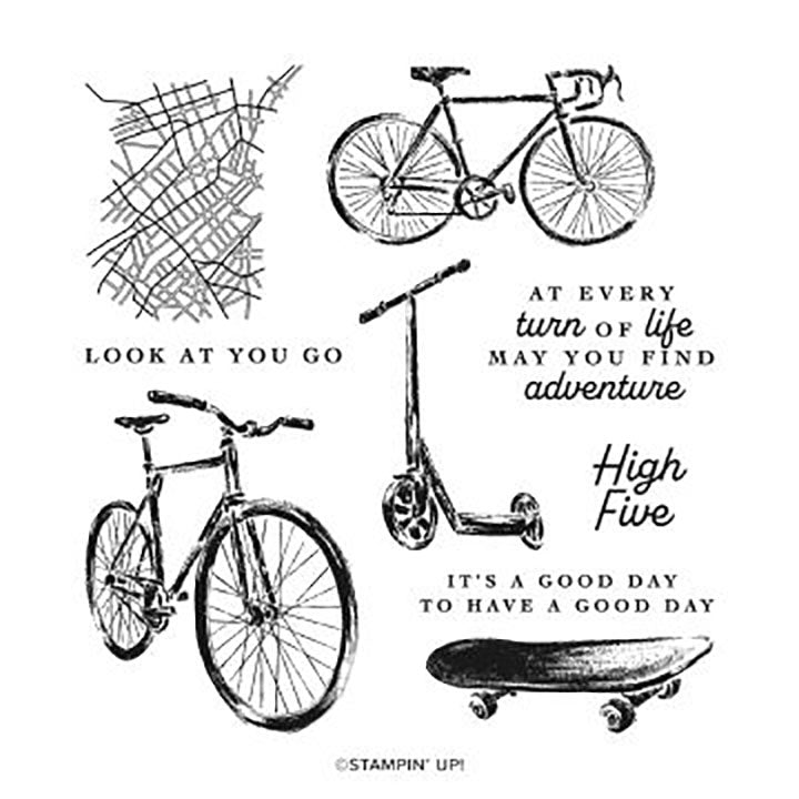 Fun on Wheels | BRAND NEW, NEVER USED! | Retired Cling Mount Stamp Set | Stampin' Up!