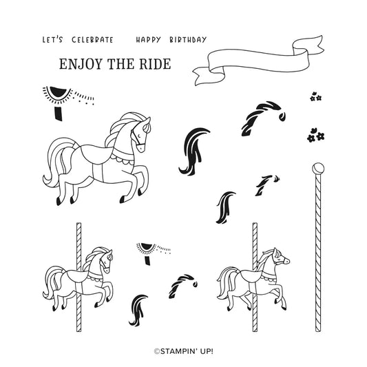 Carousel Horses | Retired Photopolymer Stamp Set | Stampin' Up!