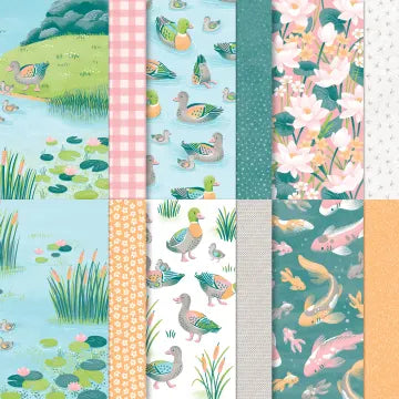 Lily Pond Lane DSP | 14 Sheets (Leftovers) | Retired Paper | Stampin' Up!