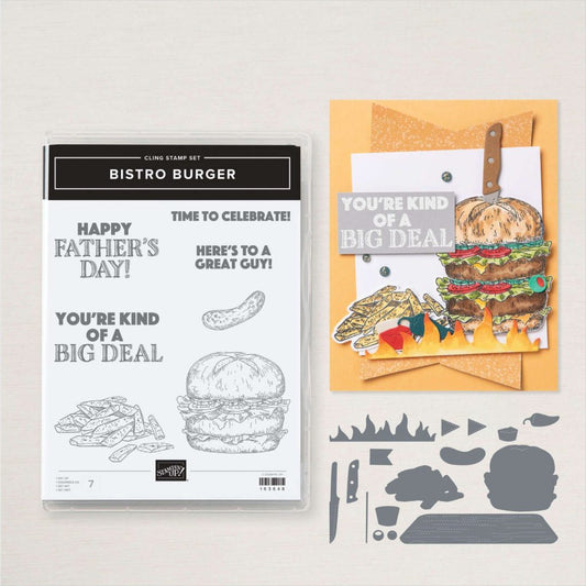 Bistro Burger Bundle | Retired Cling Mount Stamp Set and Dies | Stampin' Up!
