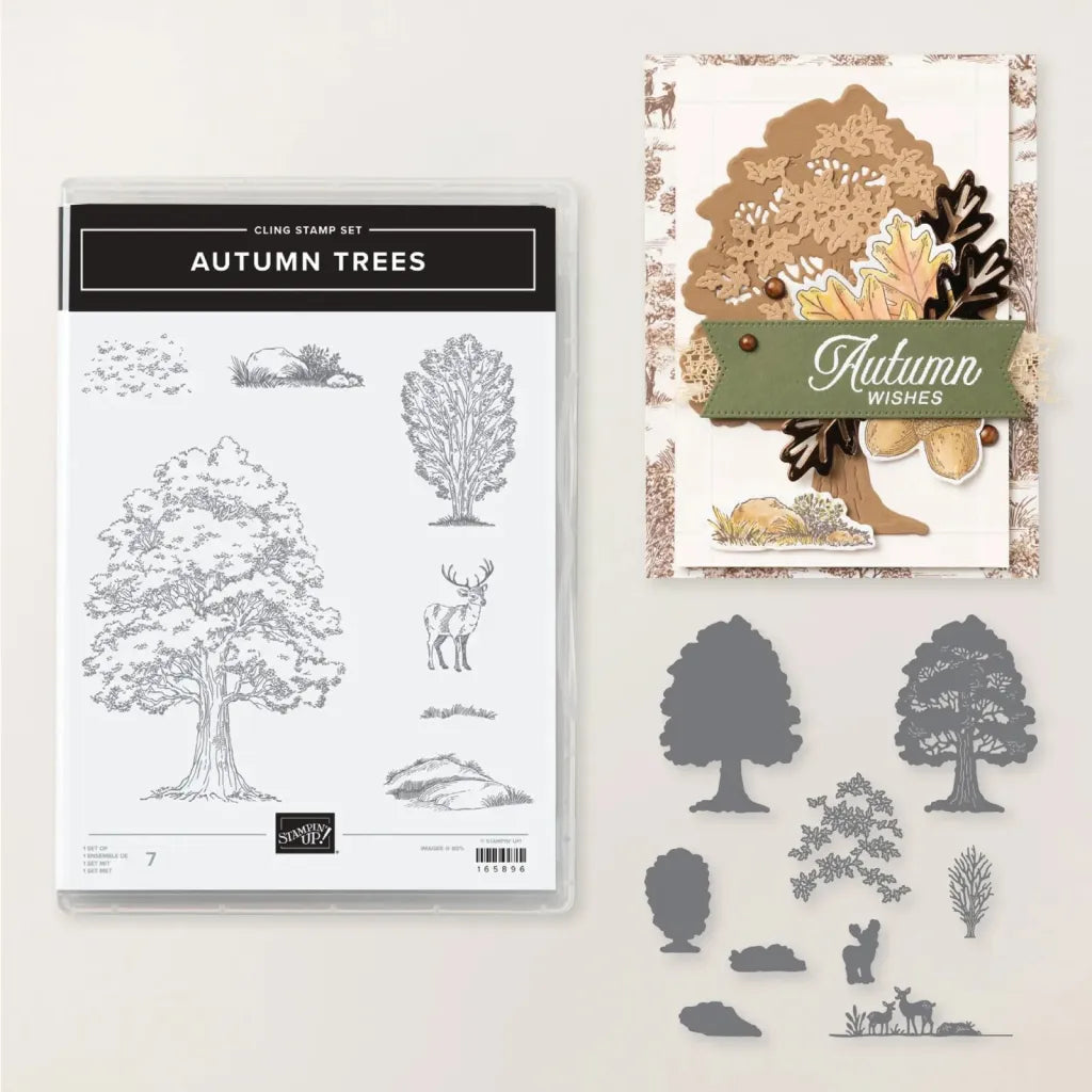 Autumn Trees Bundle | Retired Cling Mount Stamp Set and Dies | Stampin' Up!