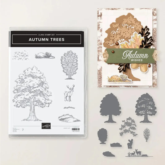 Autumn Trees Bundle | Retired Cling Mount Stamp Set and Dies | Stampin' Up!