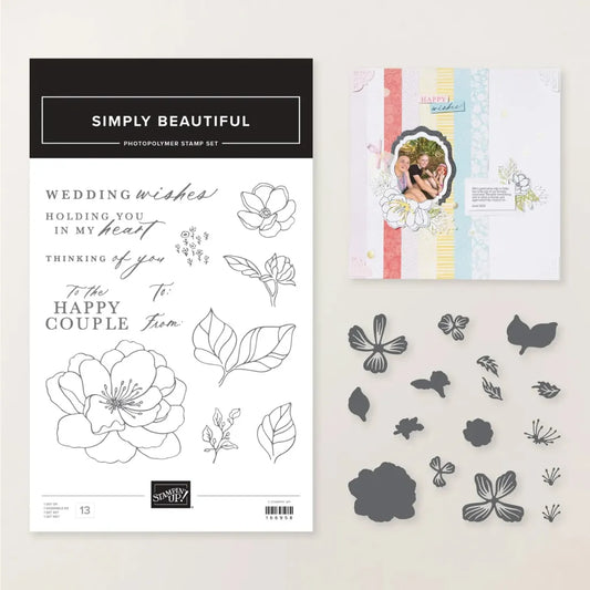 Simply Beautiful Bundle | Retired Photopolymer Mount Stamp Set and Dies | Stampin' Up!