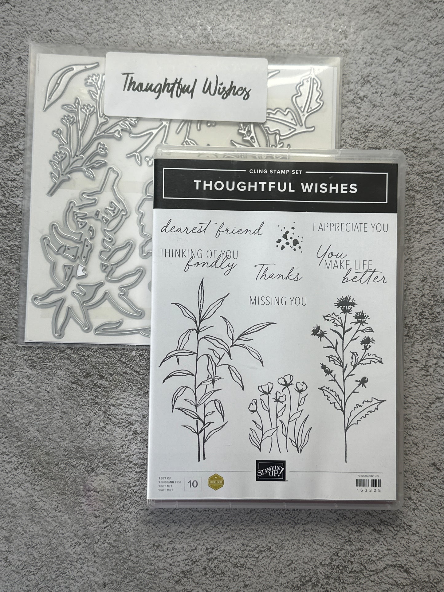 Thoughtful Wishes Bundle | Retired Cling Mount Stamp Set and Dies | Stampin' Up!