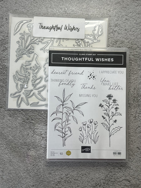 Thoughtful Wishes Bundle | Retired Cling Mount Stamp Set and Dies | Stampin' Up!