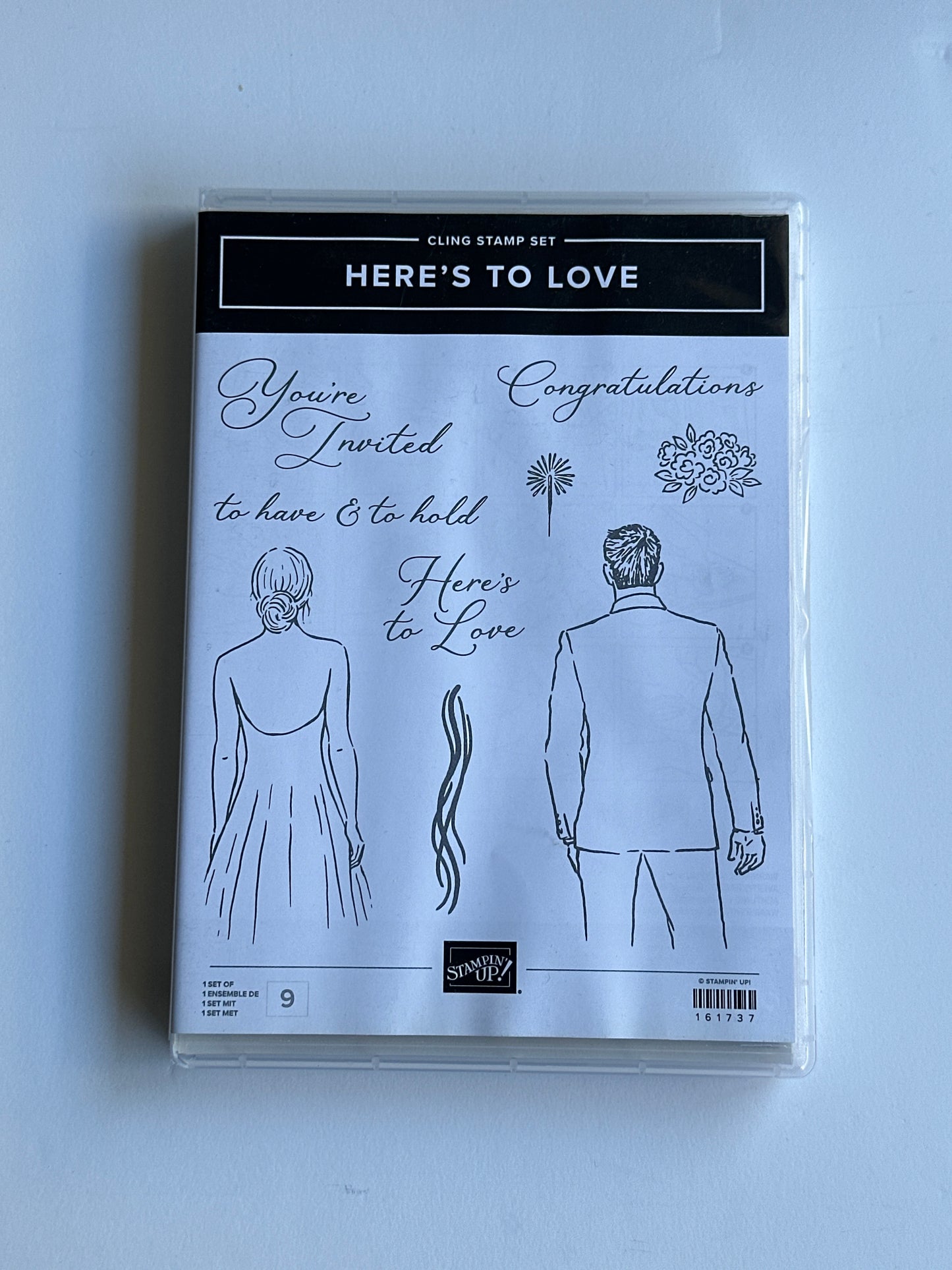 Here's to Love | Retired Cling Mount Stamp Set | BRAND NEW, NEVER USED | Stampin' Up!