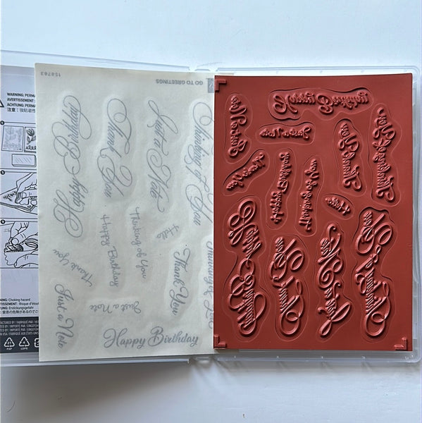 Go to Greetings | BRAND NEW, NEVER USED! | Retired Cling Mount Stamp Set | Stampin' Up!