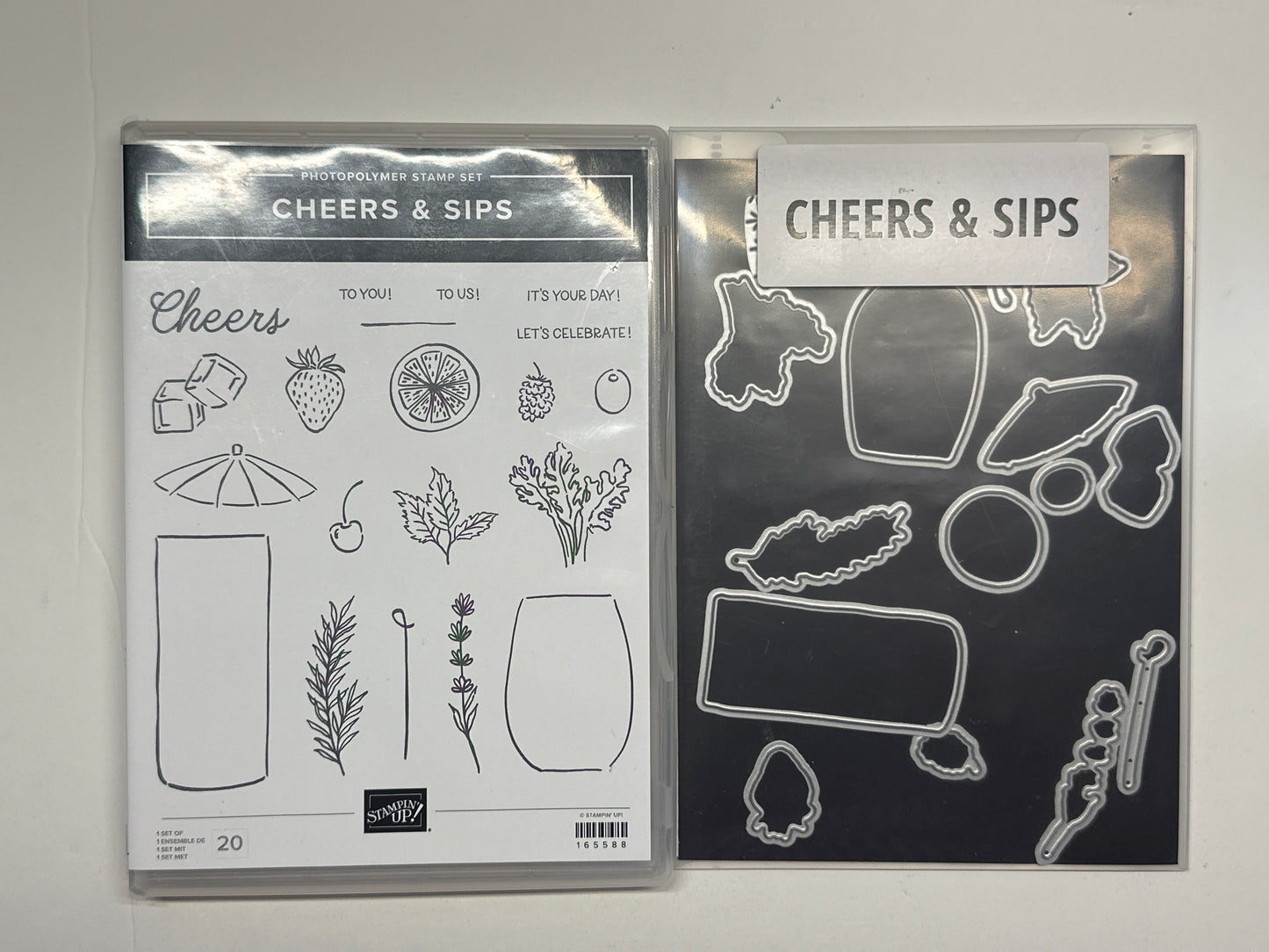 Cheers & Sips Bundle | Retired Photopolymer Mount Stamp Set and Dies | Stampin' Up!