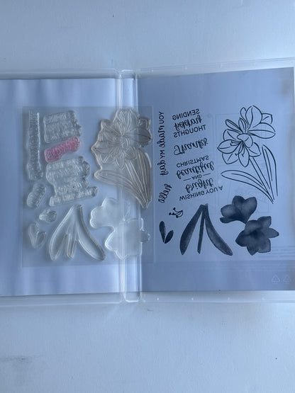 Artful Amaryllis Bundle | Retired Photopolymer Stamp Set and Coordinating Dies | Stampin' Up!