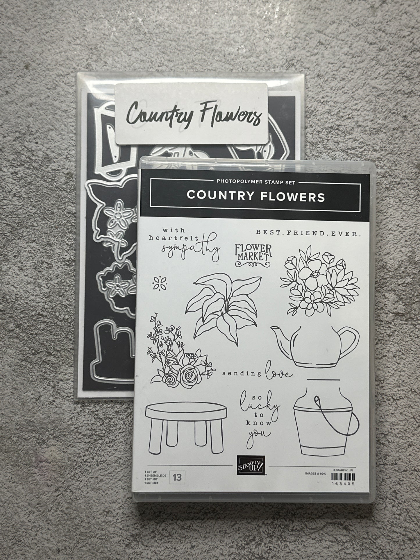 Country Flowers Bundle | Retired Photopolymer Mount Stamp Set and Dies | Stampin' Up!