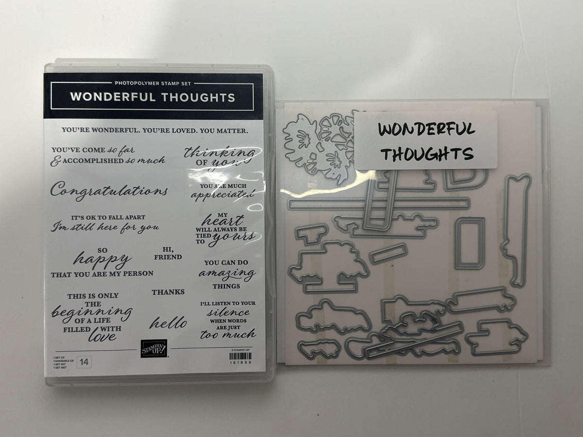 Wonderful Thoughts Bundle | Retired Photopolymer Mount Stamp Set and Dies | Stampin' Up!
