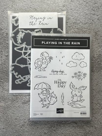 Playing in the Rain Bundle | Retired Cling Mount Stamp Set and Dies | Stampin' Up!