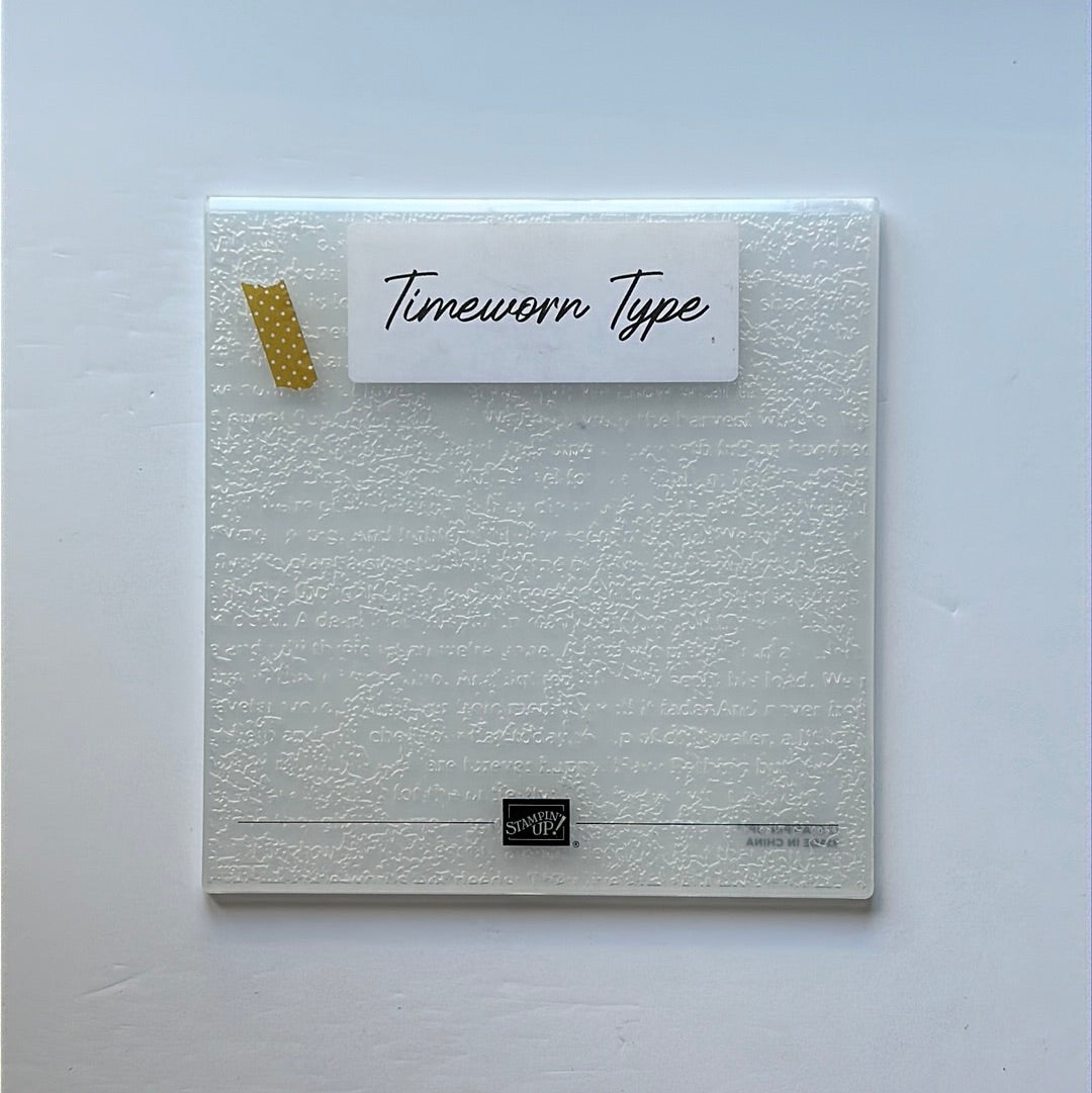 Timeworn Type 3D Embossing Folder | Retired Embossing Folder | Stampin' Up!