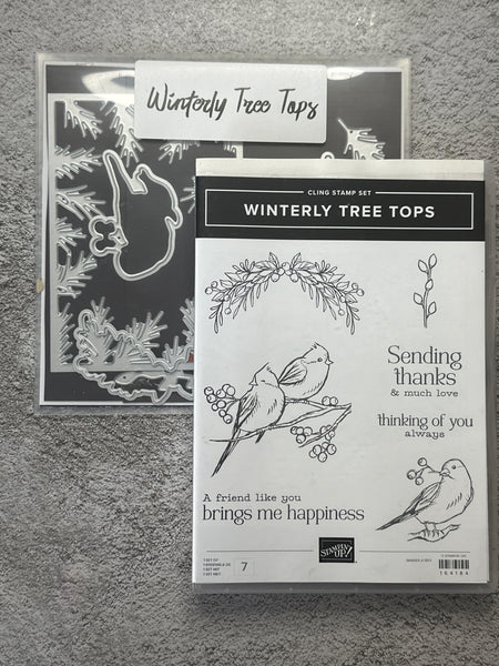 Winterly Tree Tops Bundle | Retired Cling Mount Stamp Set and Dies | Stampin' Up!