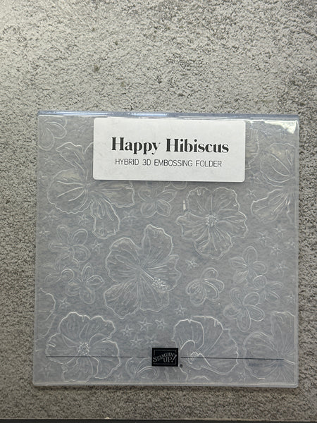Happy Hibiscus Bundle | Retired Photopolymer Mount Stamp Set, Embossing Folder and Dies | Stampin' Up!