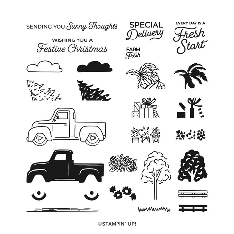 TRUCKING ALONG | BRAND NEW, NEVER USED! | Retired Photopolymer Stamp Set | Stampin' Up!