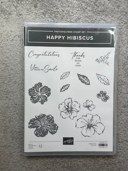 Happy Hibiscus Bundle | Retired Photopolymer Mount Stamp Set, Embossing Folder and Dies | Stampin' Up!