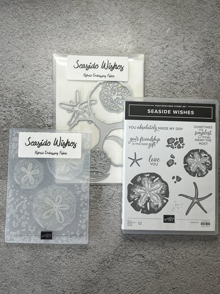 Seaside Wishes Bundle | Retired Photopolymer Mount Stamp Set, 3D Folder and Dies | Stampin' Up! (Copy)