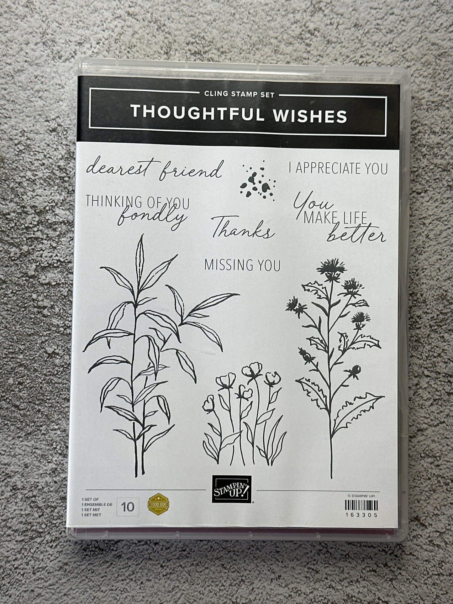 Thoughtful Wishes Bundle | Retired Cling Mount Stamp Set and Dies | Stampin' Up!