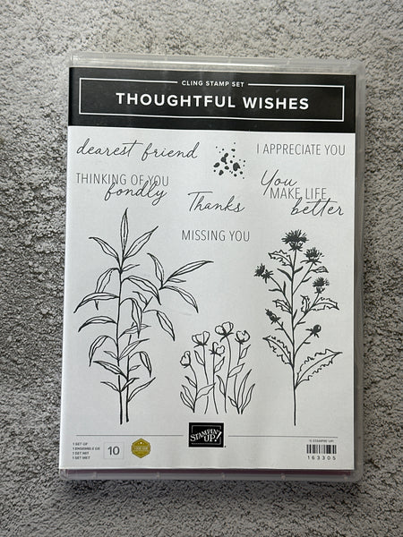 Thoughtful Wishes Bundle | Retired Cling Mount Stamp Set and Dies | Stampin' Up!