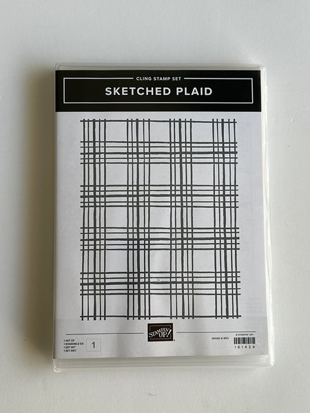 Sketched Plaid | BRAND NEW, NEW USED | Retired Cling Mount Stamp Set | Stampin' Up!