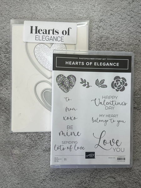 Hearts of Elegance Bundle | Retired Photopolymer Mount Stamp Set and Dies | Stampin' Up!