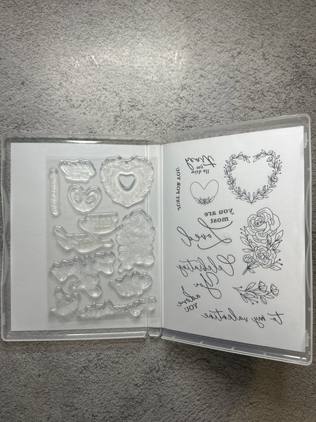 Adoring Hearts Bundle | Retired Photopolymer Mount Stamp Set, Embossing Folder and Dies | Stampin' Up!
