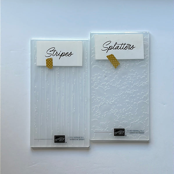 Stripes & Splatters 3D Embossing Folder (Set 2) | Retired Embossing Folder | Stampin' Up!